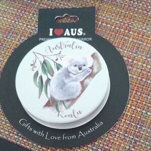 I LOVE AUS コアラ柄 コンパクトミラー 新品 未使用