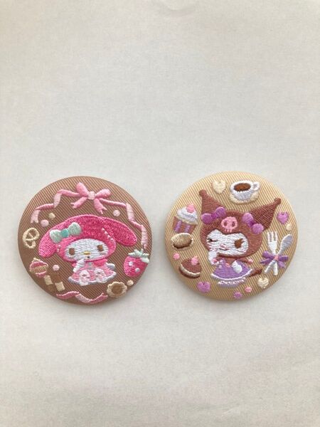 サンリオ マイメロディ クロミ 刺繍缶バッジ 2個セット