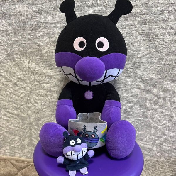 それいけ!アンパンマン なかよし小物いれぬいぐるみ ばいきんまん 全長約45cm・パペット ばいきんまん