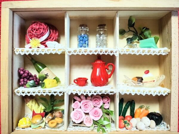 ハンドメイド☆ミニチュアBOX☆9分割☆壁掛けにも☆