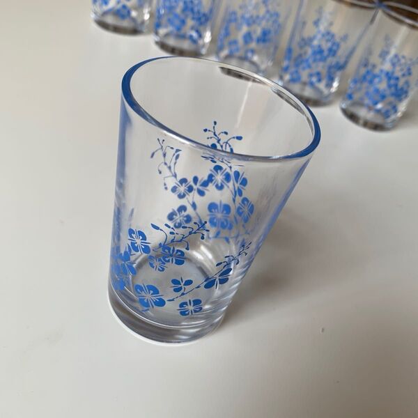昭和レトロ 花柄 グラス6個セット