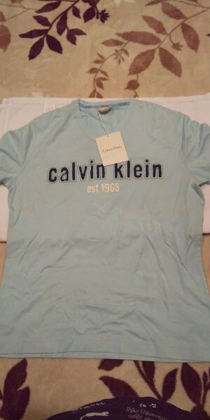 Calvin Klein Tシャツ 水色 未使用 Lサイズ