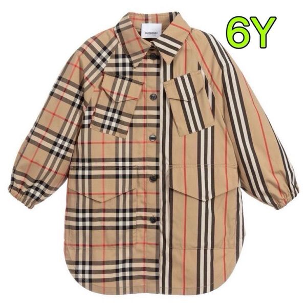 Burberry バーバリー シャツ ワンピース ストライプ チェック 6Y
