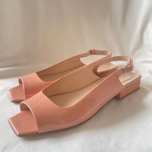 未使用級★CORSOROMA 9コルソローマ スクエアヒールパテントパンプス エナメル