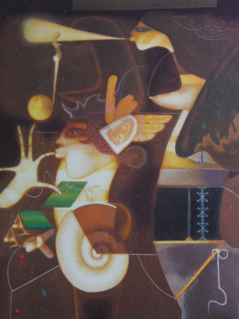 Masamitsu Emura, [Kosmos-Ouvertüre], Aus einer seltenen Sammlung von Rahmenkunst, In guter Kondition, Neuer Rahmen inklusive, Japanischer Maler, Porto inklusive, Malerei, Ölgemälde, Abstraktes Gemälde