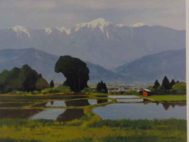 Kimiyoshi Nishimura, [Azumino scenery], From a rare framed art book, Good condition, Brand new with frame, Japanese painter, postage included, painting, oil painting, Nature, Landscape painting