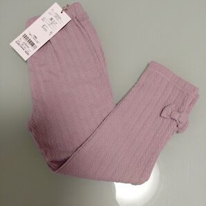 ラポシェビスキュイ 裾リボン レギンス スパッツ 100cm 新品タグ付き