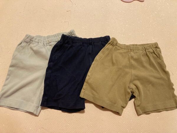 3着セット 無印 100サイズ ハーフパンツ 半ズボン ボトムス ショートパンツ