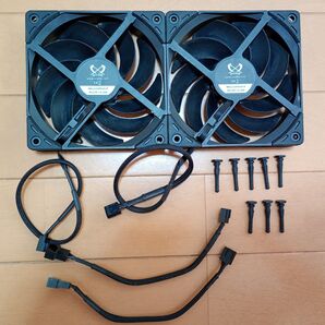 SCYTHE PCケース ファン 120mm 2個 セット 延長ケーブル サイズ 自作PC デスクトップ ケースファン