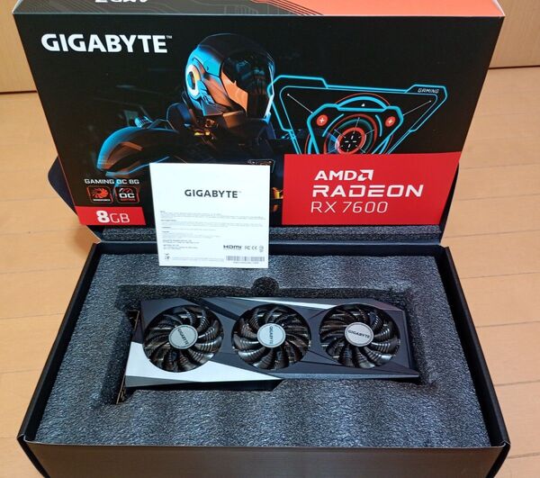 2025年4月末購入 ほぼ新品 GIGABYTE Radeon RX7600 Gaming OC 8G グラフィックボード GPU