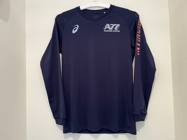 アシックス A77 長袖 Tシャツ( Lサイズ)ネイビー トレーニングウェア ロンT
