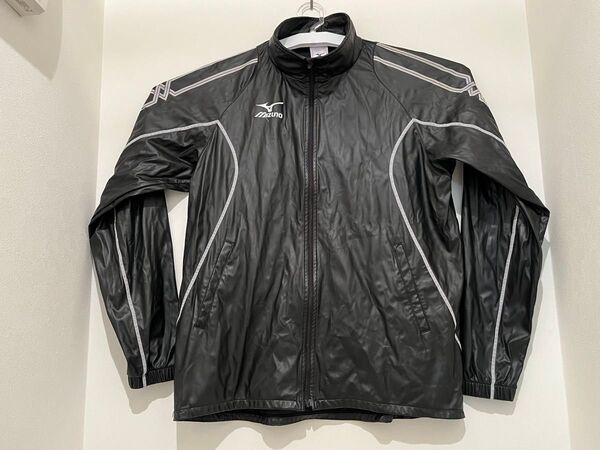 ミズノ 長袖 フルジップ ジャケット(Oサイズ)ブラック MIZUNO ウィンドブレーカー
