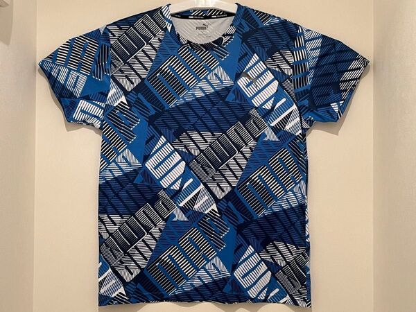 PUMA 半袖 Tシャツ(XLサイズ)サッカートレーニングウェア ブルー×ネイビー 519231-02