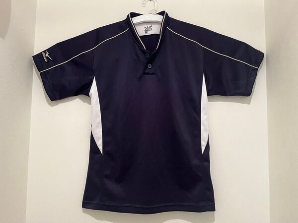 ミズノ グローバルエリート アイスタッチ 野球 練習着(Mサイズ)ネイビー 半袖 Tシャツ トレーニングウェア 52LB-113