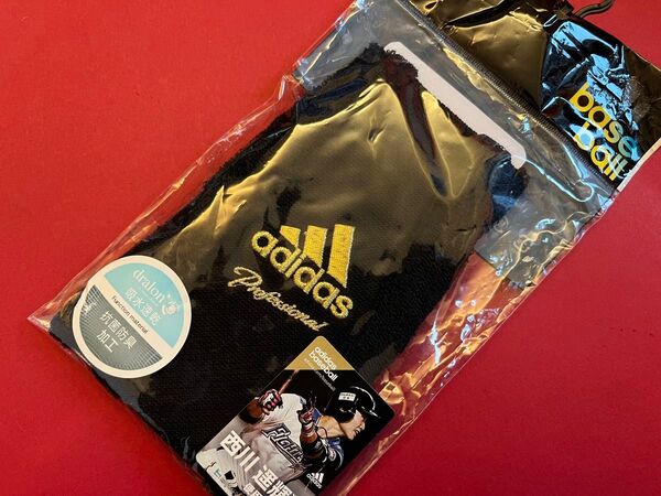 【新品】アディダス プロフェッショナル 野球 リストバンド(西川遥輝モデル)ブラック 片手 adidas