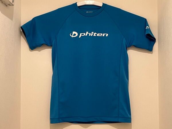 ファイテン 半袖 Tシャツ(Lサイズ)トレーニングウェア 水色 Phitenロゴ