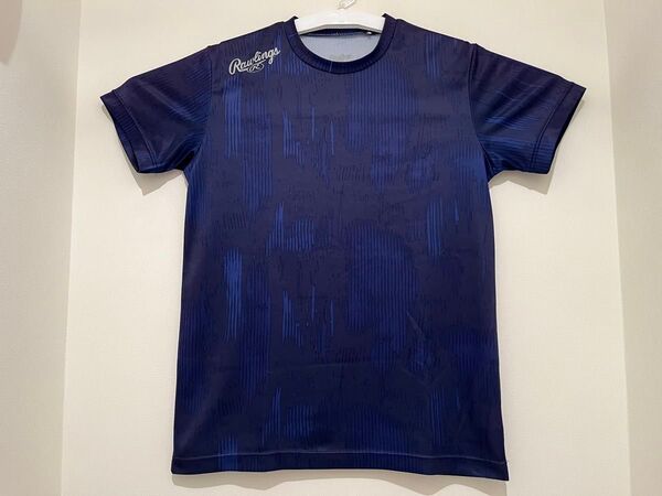 ローリングス 半袖 Tシャツ(Mサイズ) 野球 トレーニングウェア ネイビー