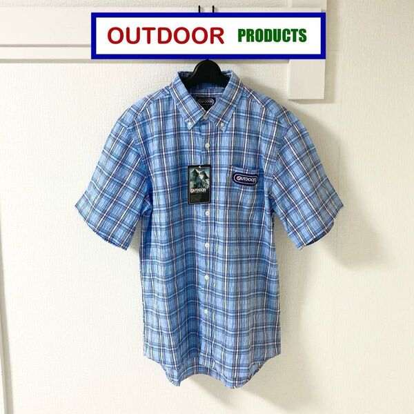 新品!アウトドア タータンチェックデザイン メンズ ボタンダウン 半袖シャツ OUTDOOR PRODUCTS