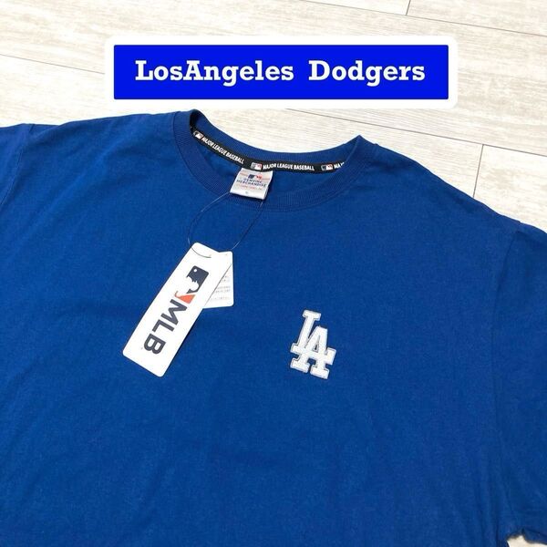 新品!ロサンゼルス ドジャース LA刺繍ロゴデザイン メンズ ビッグサイズ 半袖Tシャツ 大谷翔平・山本由伸・佐々木朗希