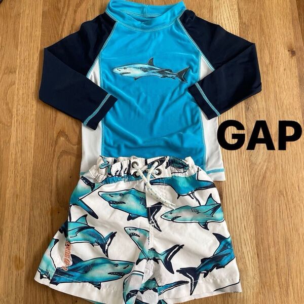 GAP ベビー キッズ 水着 ラッシュガード セット サメ柄 90 95 サメ シャーク