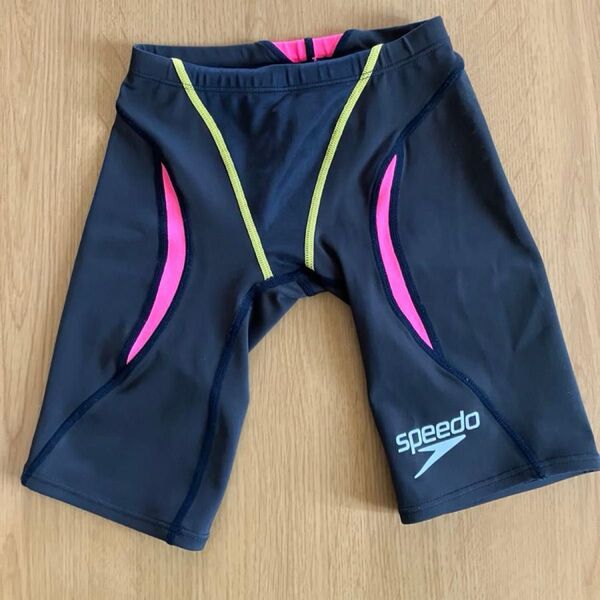 Speedo 競泳水着140ブラック×ピンク×イエロー