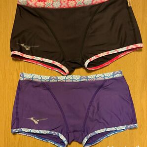 MIZUNO 競泳水着 ブラックSサイズ パープルXSサイズ 2枚セット