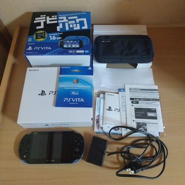 PS Vita 2000 ブラック ブルー 本体 デビューパック