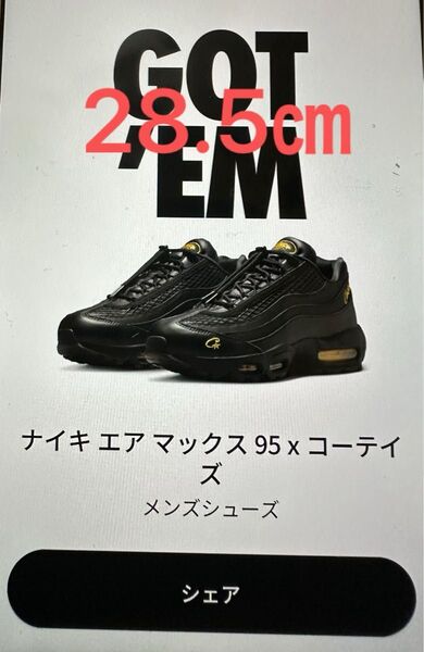Corteiz Nike Air Max 95 Black and Tour Yellow コーテイズ ナイキ エアマックス95