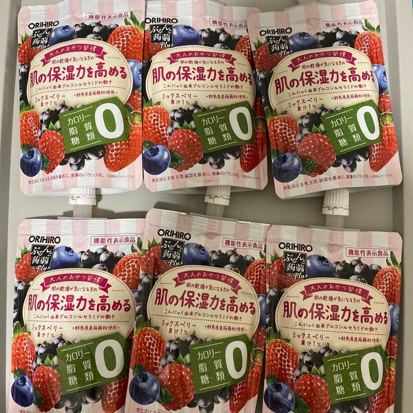 オリヒロ 肌の保湿力を高める ぷるんと蒟蒻ゼリーPlus ミックスベリー130g 6個