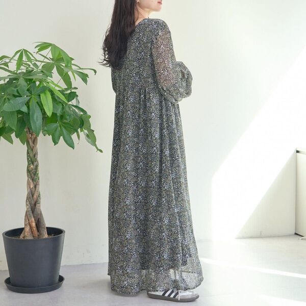 新品 チャオパニックティピー 前後2WAY花柄ボリュームスリーブロングワンピース