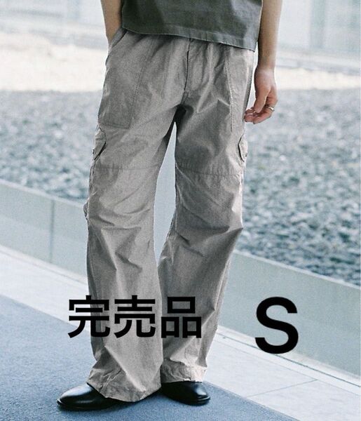 WYM C/N WASHER CURVED FLARE WIDE CARGO カーゴパンツ グレー