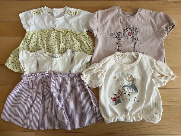 ベビー服 女の子 まとめ売り トップス 4点セット 80 ディズニー