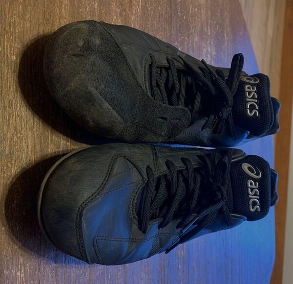 P皮有り 26.5センチ 野球 asics スパイクシューズ 黒色 26.5cm アシックス シューズ スパイク P革付き