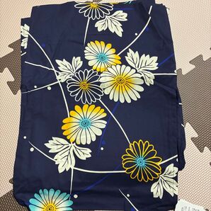 浴衣 ネイビー 花柄 古典