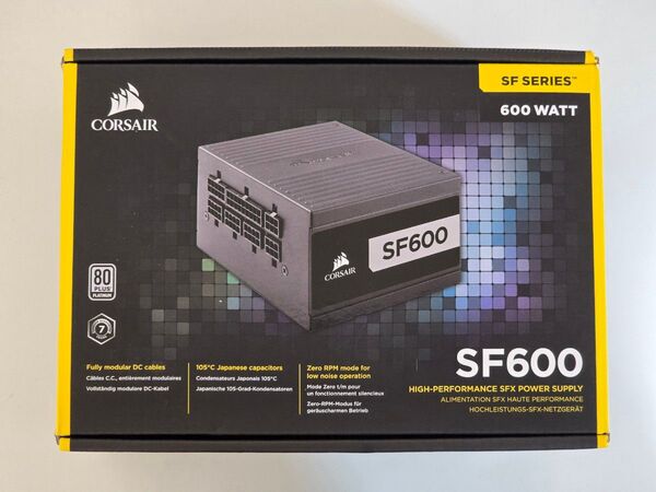 CORSAIR SF600 600W Platinum 認証 SFX電源ユニット