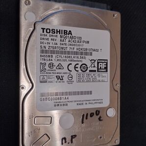 MQ01ABD100 TOSHIBA製 ハードディスク 使用時間 1155時間 2.5インチ 内蔵型