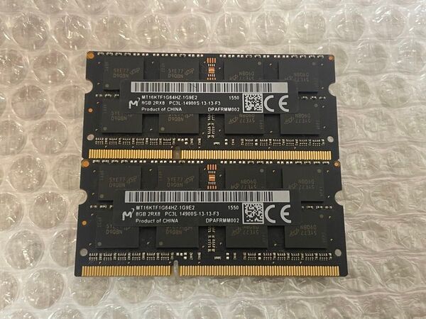 Micron PC3L-14900 DDR3L-1866 16GB 8GB×2 SO-DIMM BIOS確認済