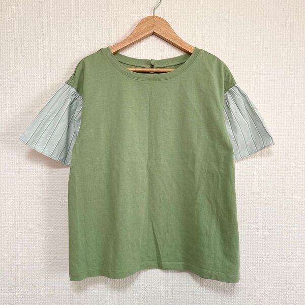 【美品】LUCA/LADY LUCK LUCA パール釦袖ギャザーカットソー