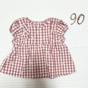 ベビー キッズ ブラウス トップス ギンガムチェック 女の子 90 juo しまむら