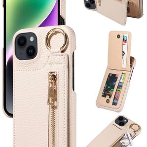 新品未使用 iphone15 ケース スマホケース ベージュ カード ケース カード収納 便利 iPhone ケース