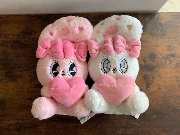 エスターバニー ハートポケット BIGぬいぐるみ ピンク ホワイト 2種セット