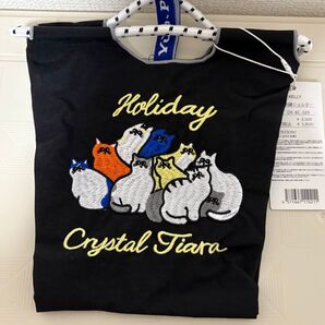 【新品未使用】刺繍 ミニショルダーバッグ 猫柄 ブラックSサイズ 可愛い♪