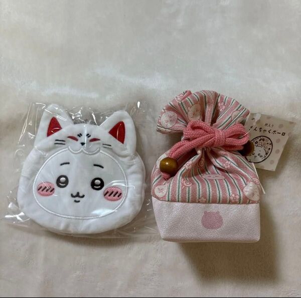 ちいかわ もぐもぐ本舗 伏見稲荷限定伏見稲荷なおかおポーチ升入りきんちゃくボーロ ☆ちいかわ 2点セット