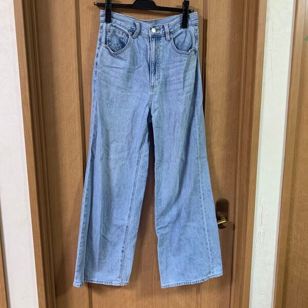 Yフ・ GU デニム ワイドパンツ ブルー レディース