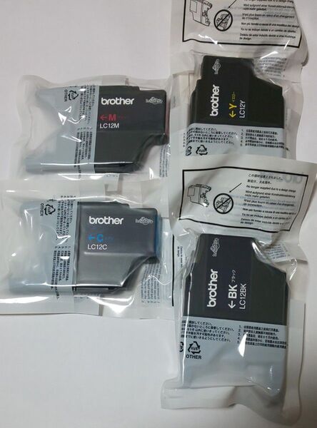 純正 ブラザー brother LC12-4PK 4色 未開封 インクカートリッジ bk c m y