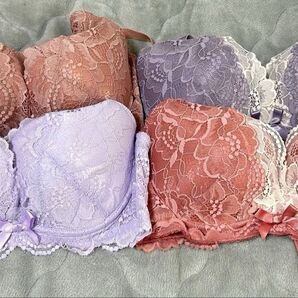 カシュクールレース 脇高ブラ(R) aimerfeel D70 4枚セット