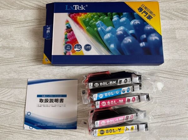 LxTek エプソン互換インクカートリッジ IC6CL80L 5色セット 未使用