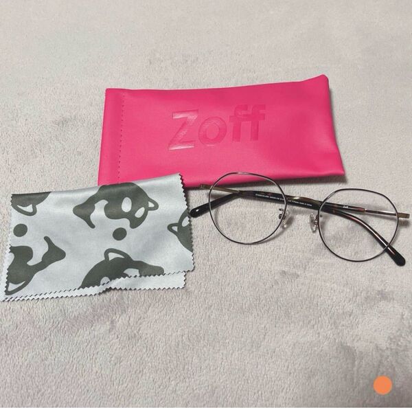 ZOFF 伊達メガネ 眼鏡 ボストンフレーム だてめがね 鼈甲 ゾフ 度なし