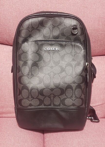 COACH ボディバッグ シグネチャー グラハム コーチ ボディクロス ショルダーバッグ ブラック 黒