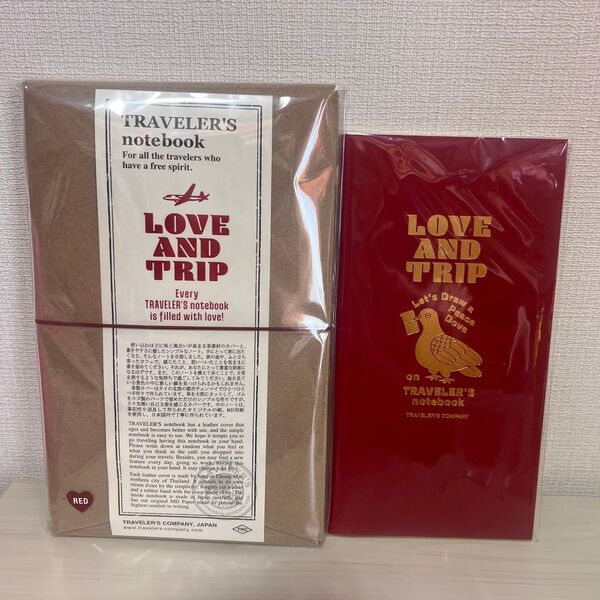 トラベラーズカンパニー トラベラーズノート LOVE AND TRIP レッド1セット・リフィル LOVE AND TRIP 1冊